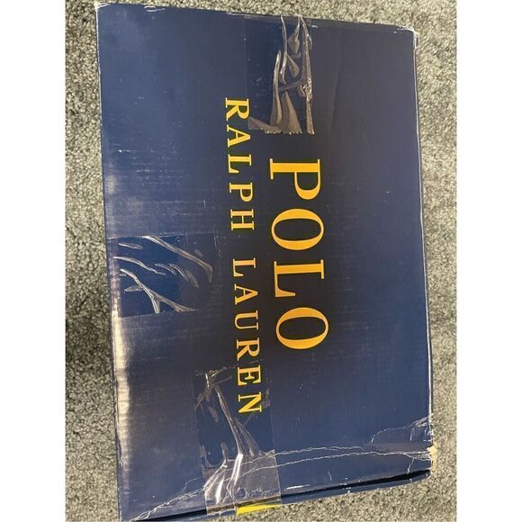 Polo Ralph Lauren Heritage Court II Low Shoes White Blue Leather Mens 7D - Picture 5 of 8